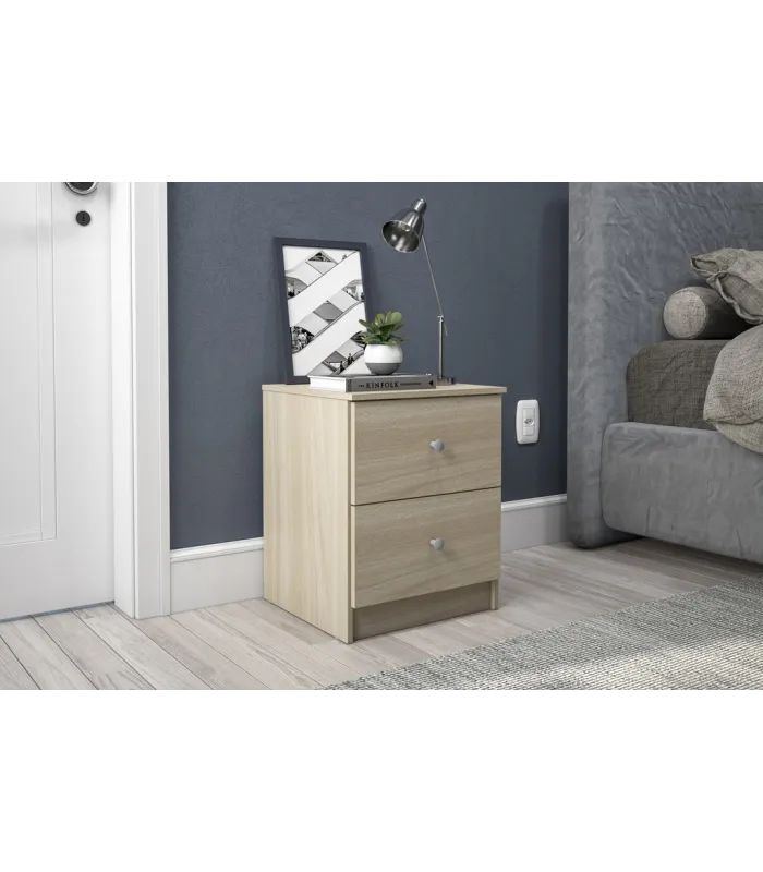Frs Bedside Table 2 oak or white drawers -