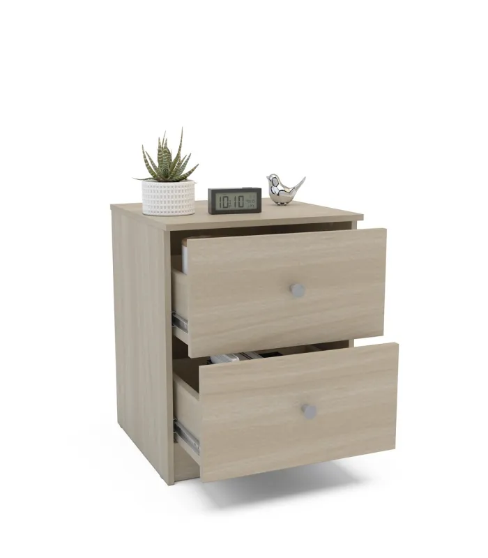 Frs Bedside Table 2 oak or white drawers -