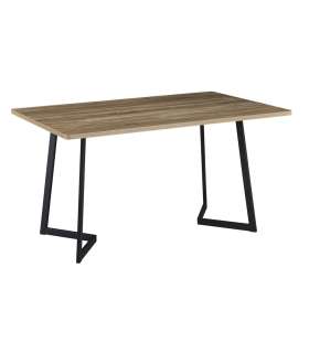 Mesa para cocina, comedor fija Md-Peter patas acero efecto madera.