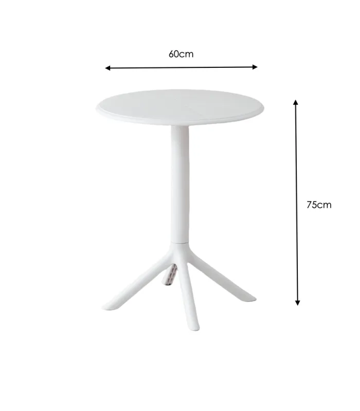 Mesa fija Md-Princesa blanca, 60x75cm, redonda