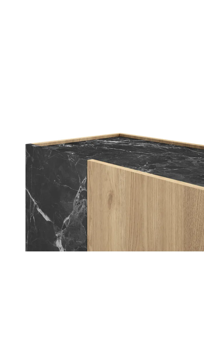 Mueble auxiliar 2 puertas, acabado roble/negro