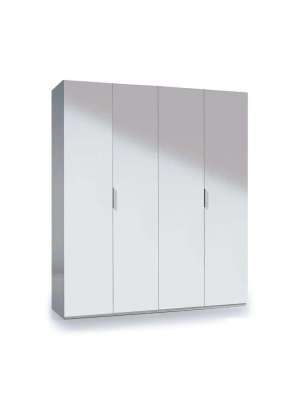 Armario 4 puertas abatibles blanco 200x180 cm