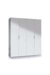 Armario 4 puertas abatibles acabado blanco. 200cm(alto). 180cm(ancho). 52cm(fondo).
