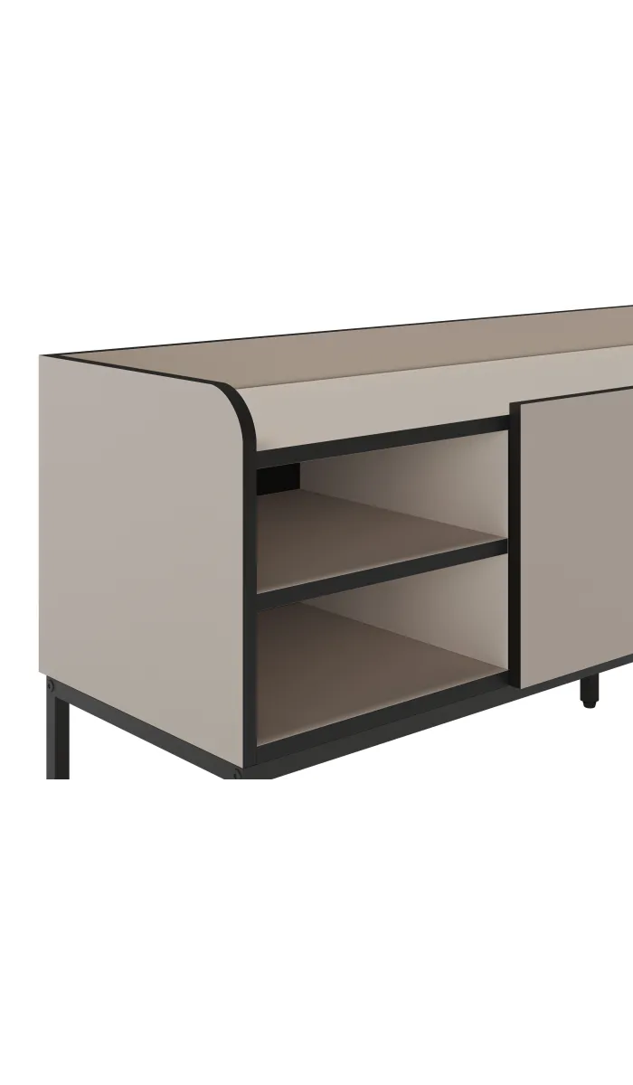Mueble TV Calixto 3 puertas 2 huecos crema-negro 160cm