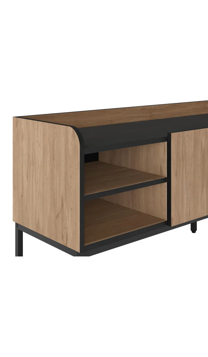 Mueble TV Calixto 3 puertas, 2 huecos, roble sepet