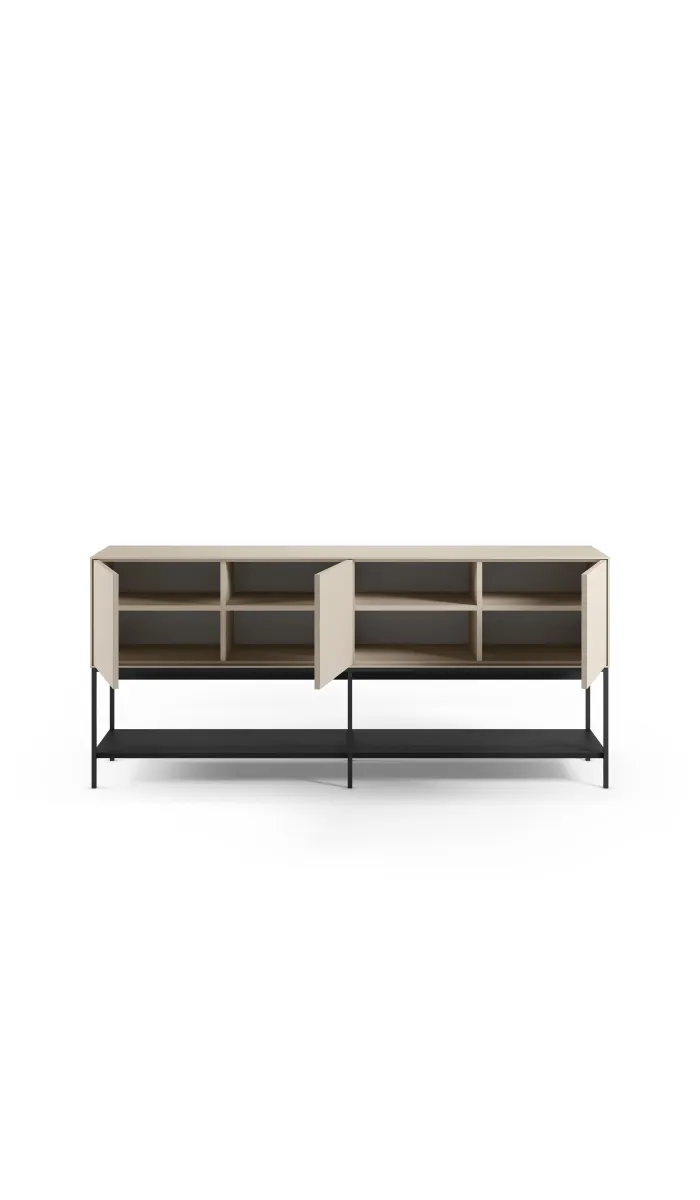 Aparador moderno cremoso y negro, 180cm