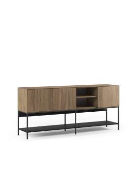 Mueble aparador modelo Doric 3 puertas 3 cajones interiores acabado blanco.