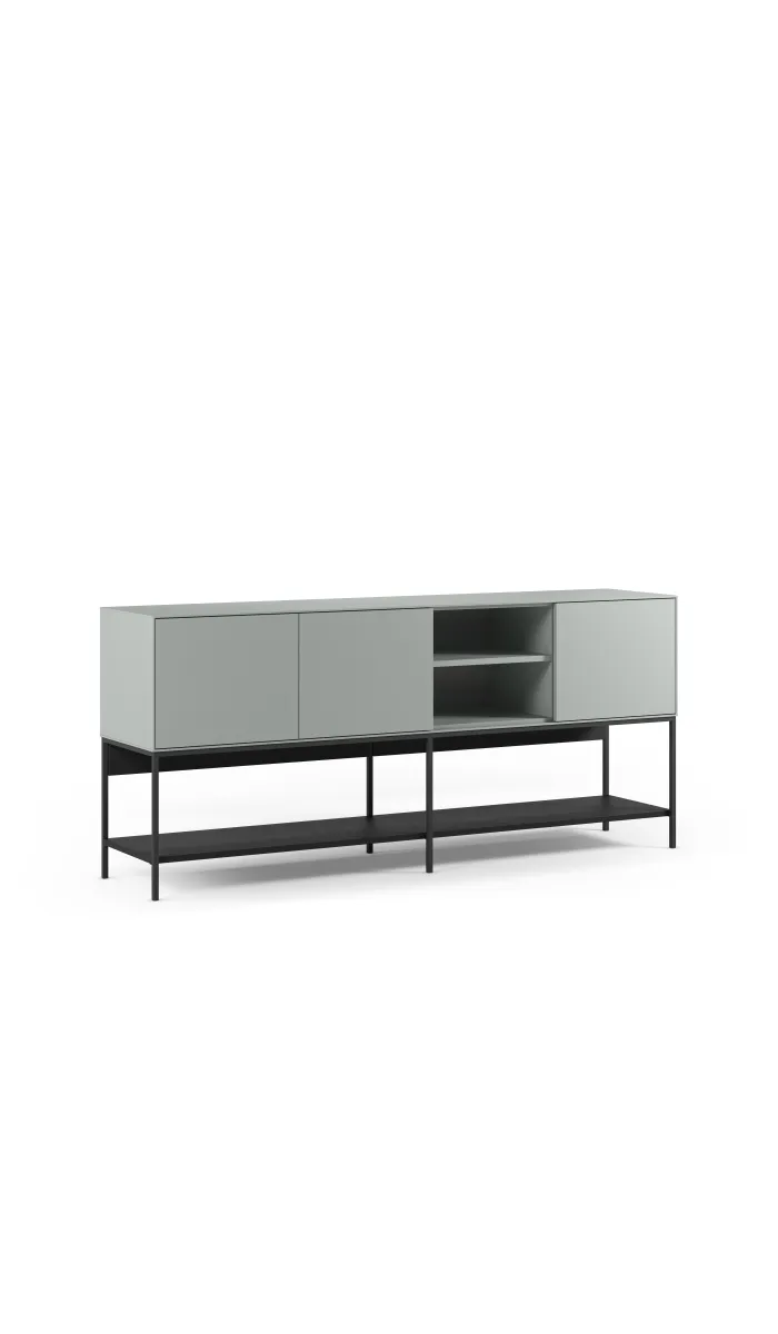 Mueble aparador modelo Doric 3 puertas 3 cajones interiores acabado blanco.