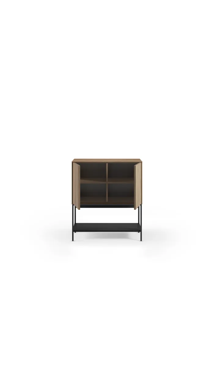 Mueble auxiliar moderno 2 puertas roble-ud y negro