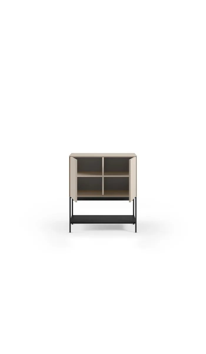 Mueble auxiliar mod. Nina 2 puertas crema/negro