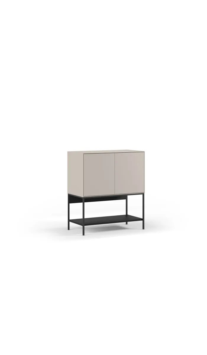 Mueble auxiliar mod. Nina 2 puertas crema/negro