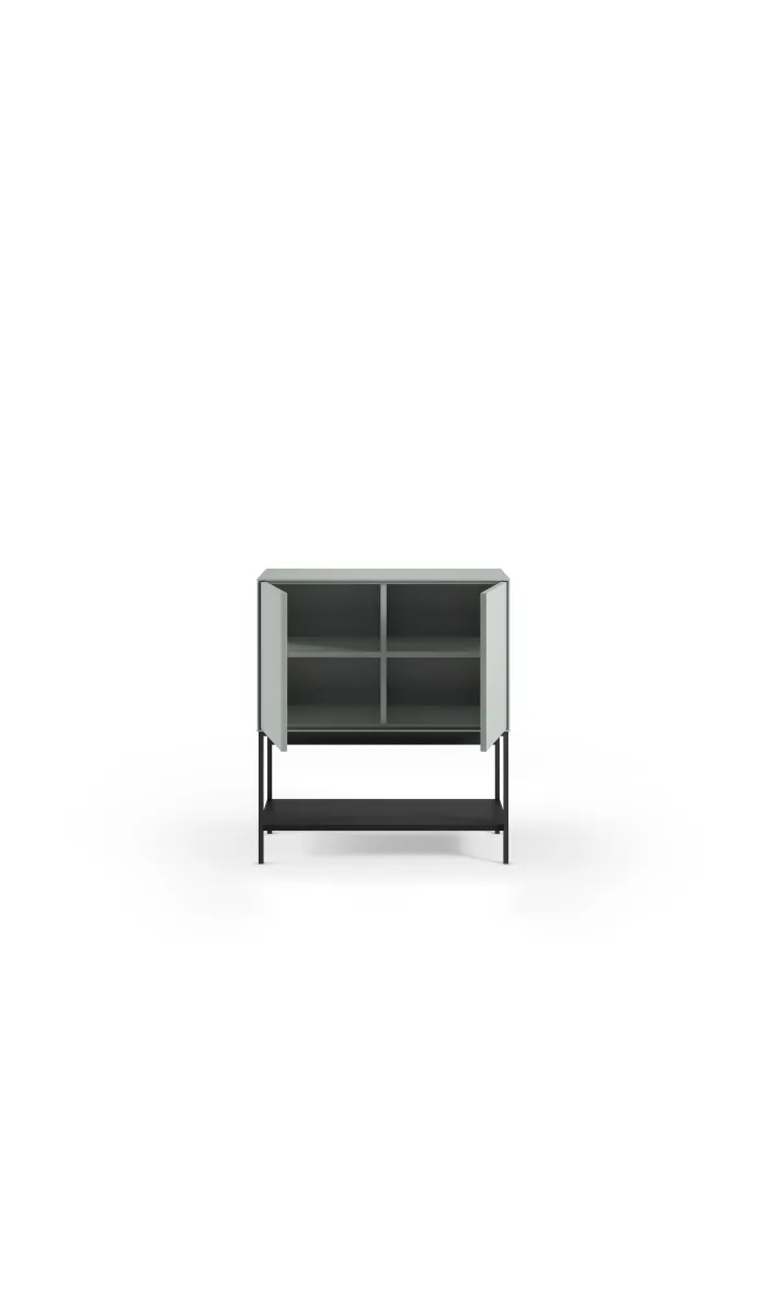 Armário lateral MD-Nina 2 portas em creme/preto