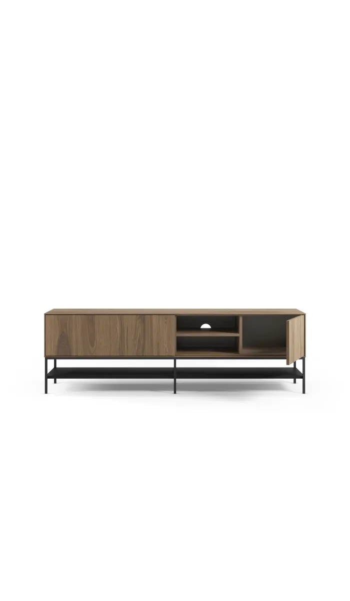 Mueble TV 2 puertas mod. Nina, roble-ud/negro
