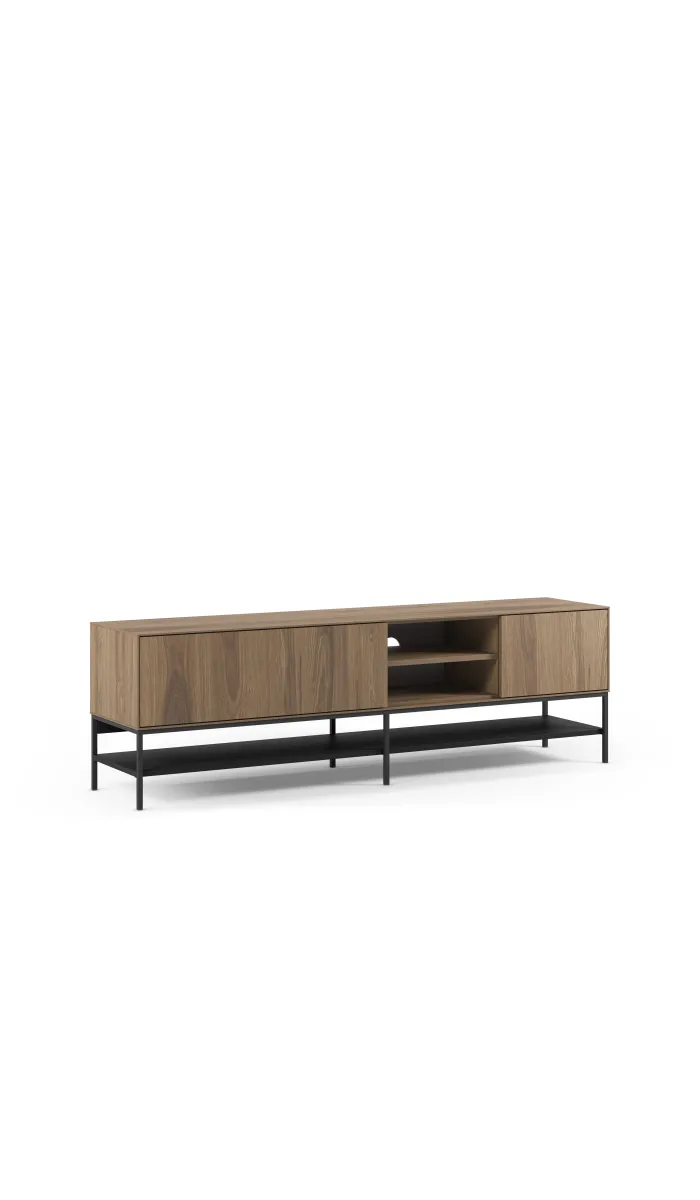 Mueble TV 2 puertas mod. Nina, roble-ud/negro