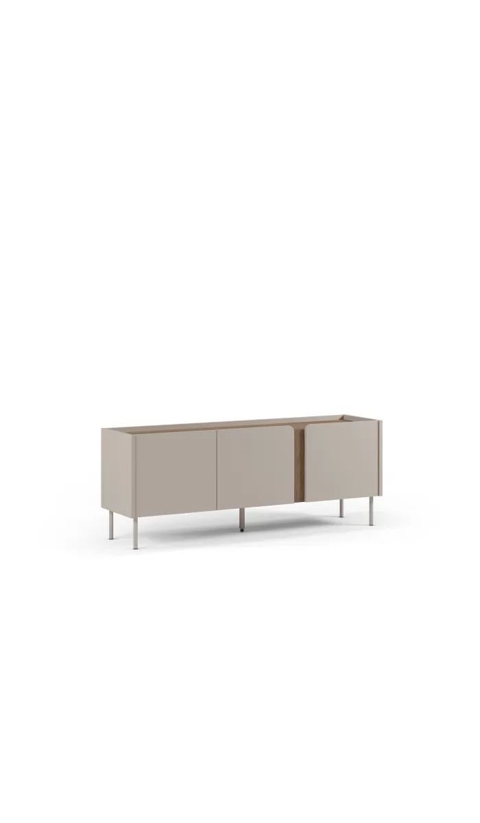 Mueble TV 3 puertas mod-Regina crema y roble sepeto