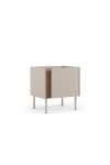 Mesita de noche para dormitorio Regina 1 puerta acabado crema/roble sepet, 45cm(ancho) 47.5cm(alto) 35cm (fondo)