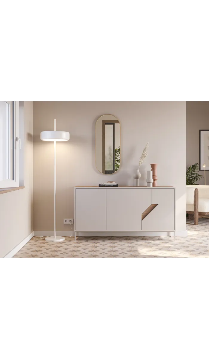 Aparador Rómulo 3 puertas crema/roble sepet