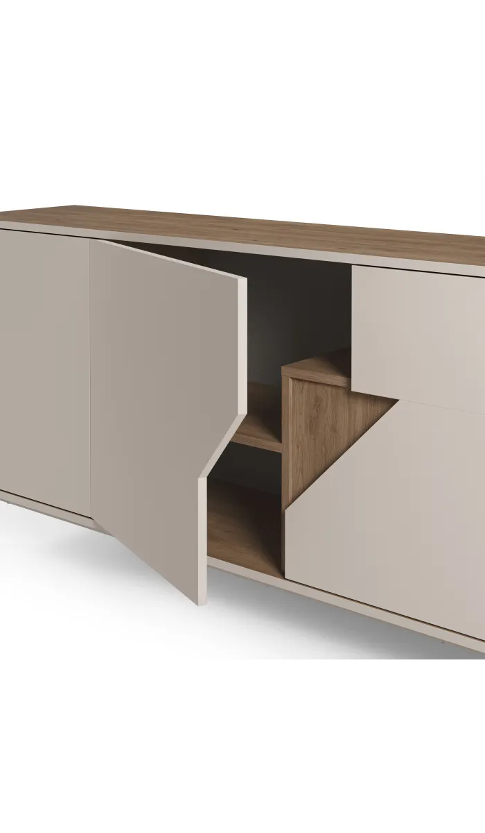 Aparador Rómulo 3 puertas crema/roble sepet