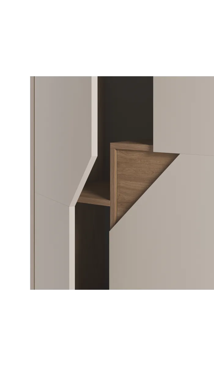Mueble auxiliar alto Rómulo 2 puertas, crema y roble