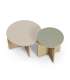 Set de 2 mesas Noe, crema/verde, estilo fresco
