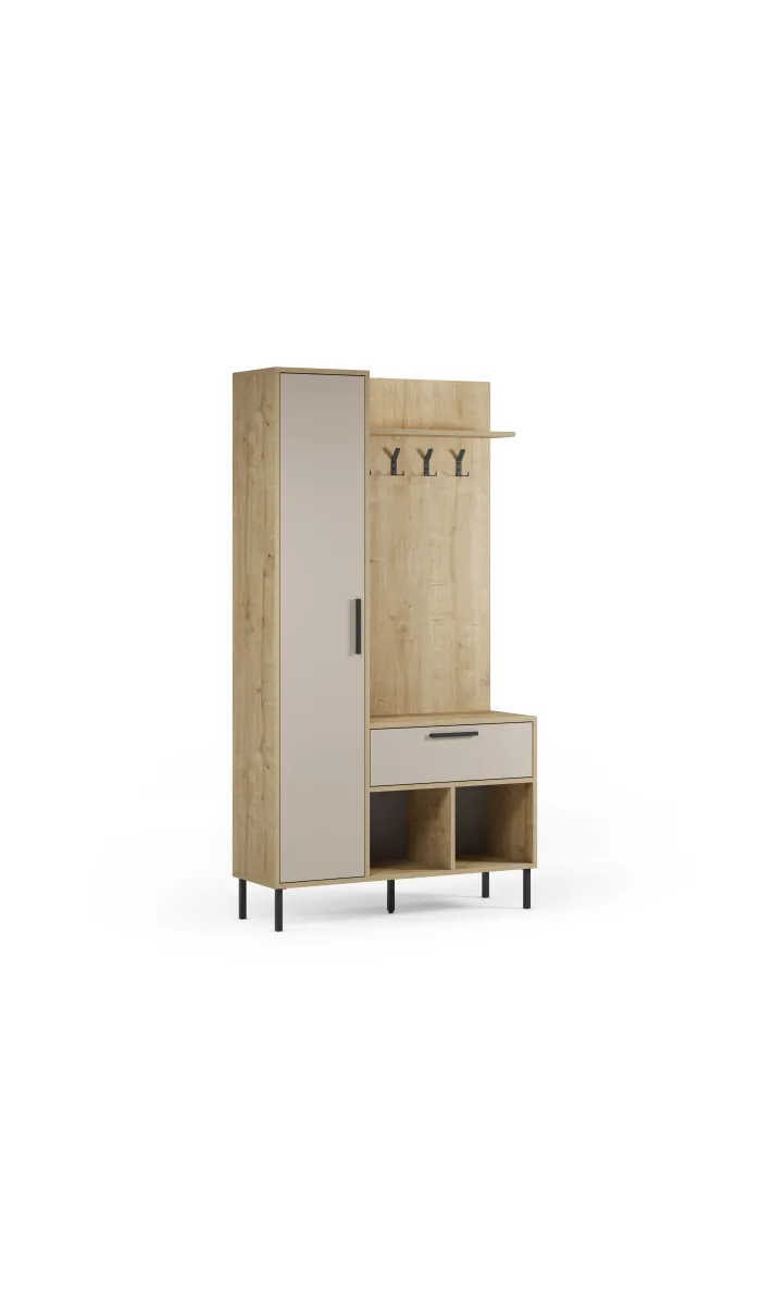 Receptor sapateiro 2 portas modelo Azahara com espelho e verde perch acabamento para sua casa