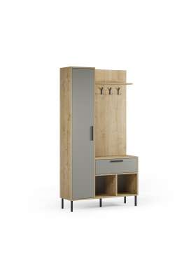Recibidor zapatero 1 puerta, 1 cajón modelo Teho acabado verde, elegancia y funcionalidad para tu hogar.