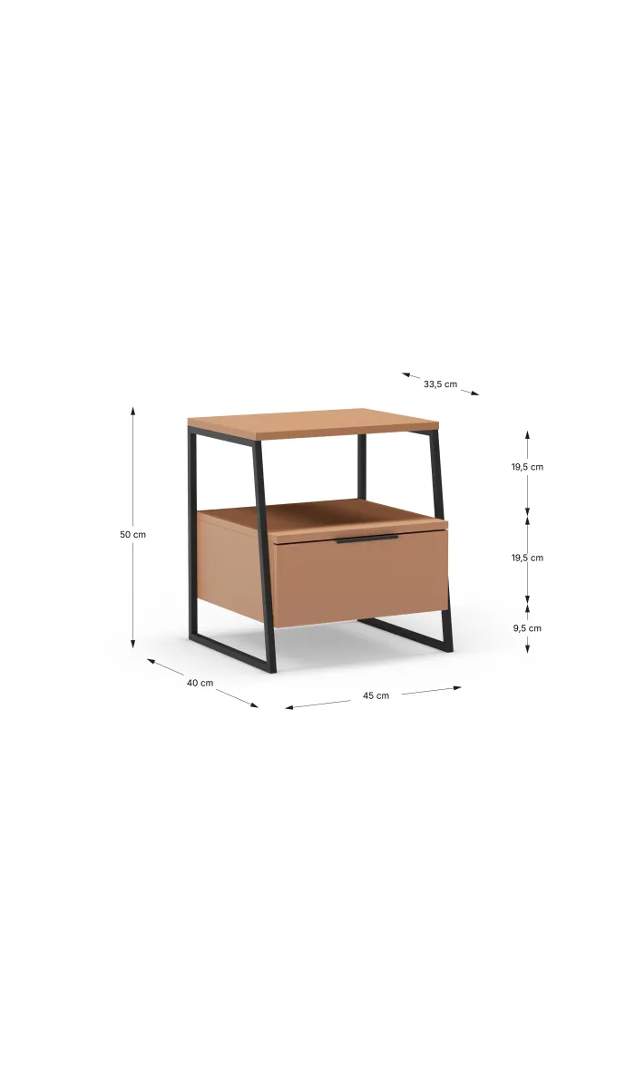 Mesita de noche para dormitorio modelo Yoko 2 cajones varios colores a elegir.