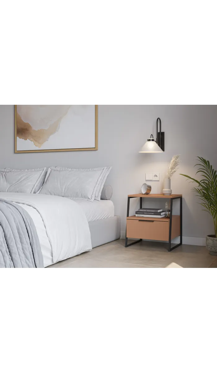 Mesita de noche para dormitorio modelo Yoko 2 cajones varios colores a elegir.