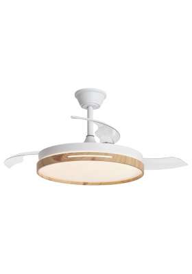 Ventilador de techo Togo blanco/madera 3 palas, 50cm