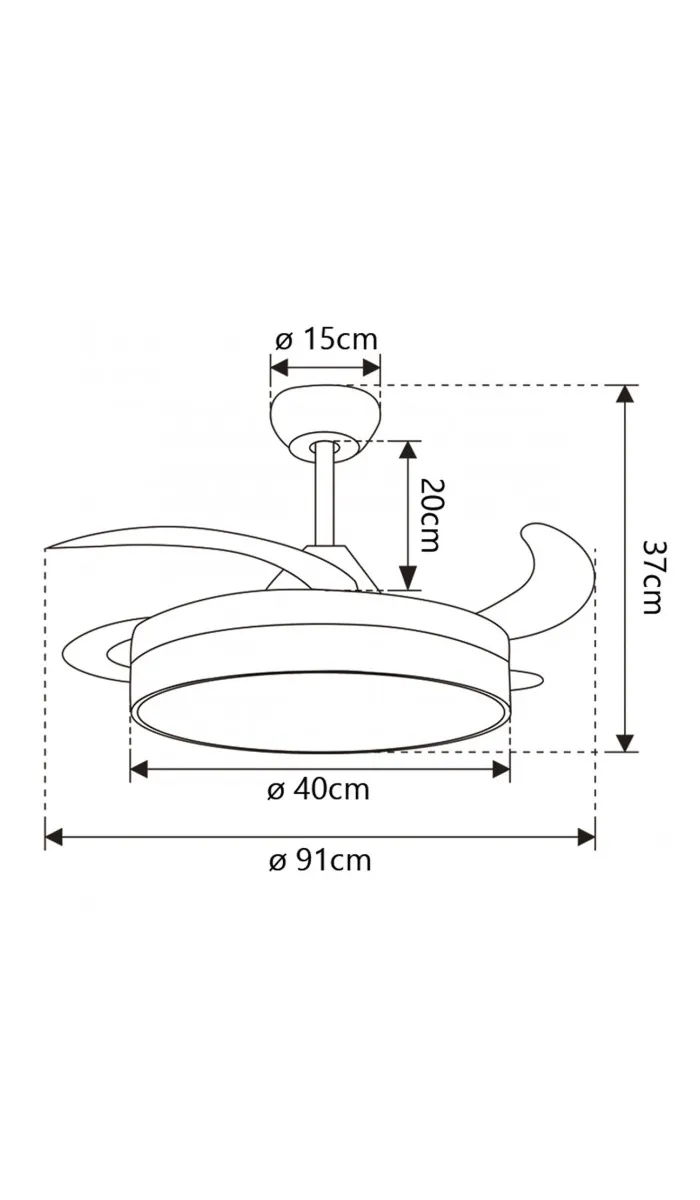 Ventilador de techo Mini Togo blanco/café 3 palas