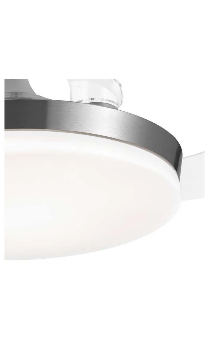 Ventilador Mini Malta, 3 palas, niquel satinado, diseño moderno