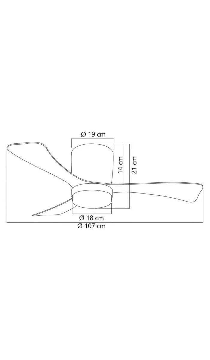 Ventilador de techo Kent, diseño negro/madera, 3 palas.