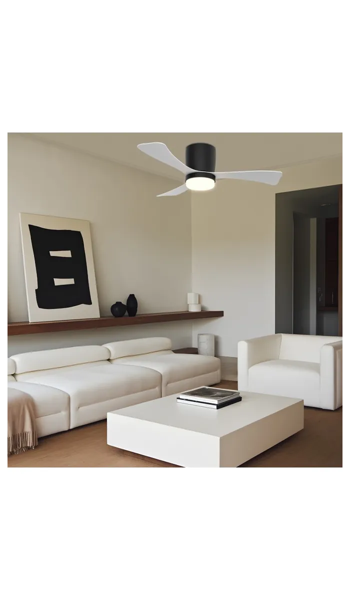 Ventilador a techo Kent negro/blanco 107cm, 3 palas