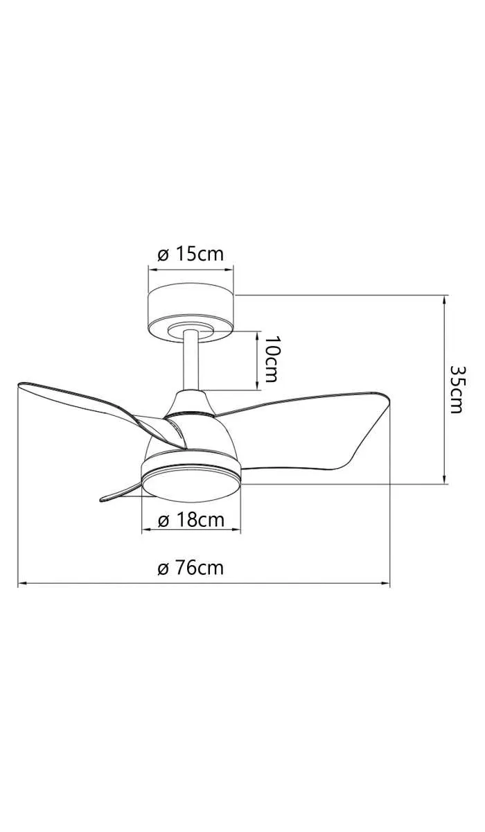 Ventilador de techo Tauro blanco/madera, 76cm