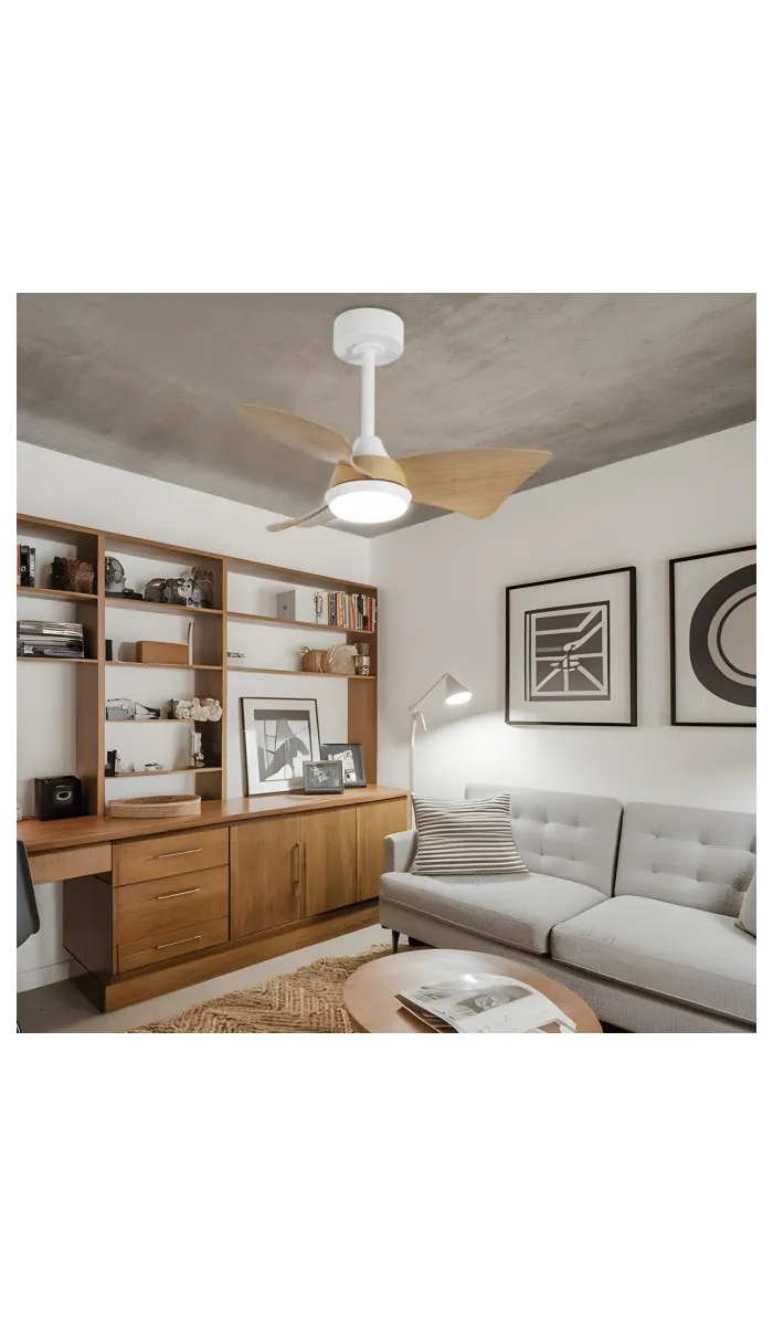 Ventilador de techo Tauro blanco/madera, 76cm