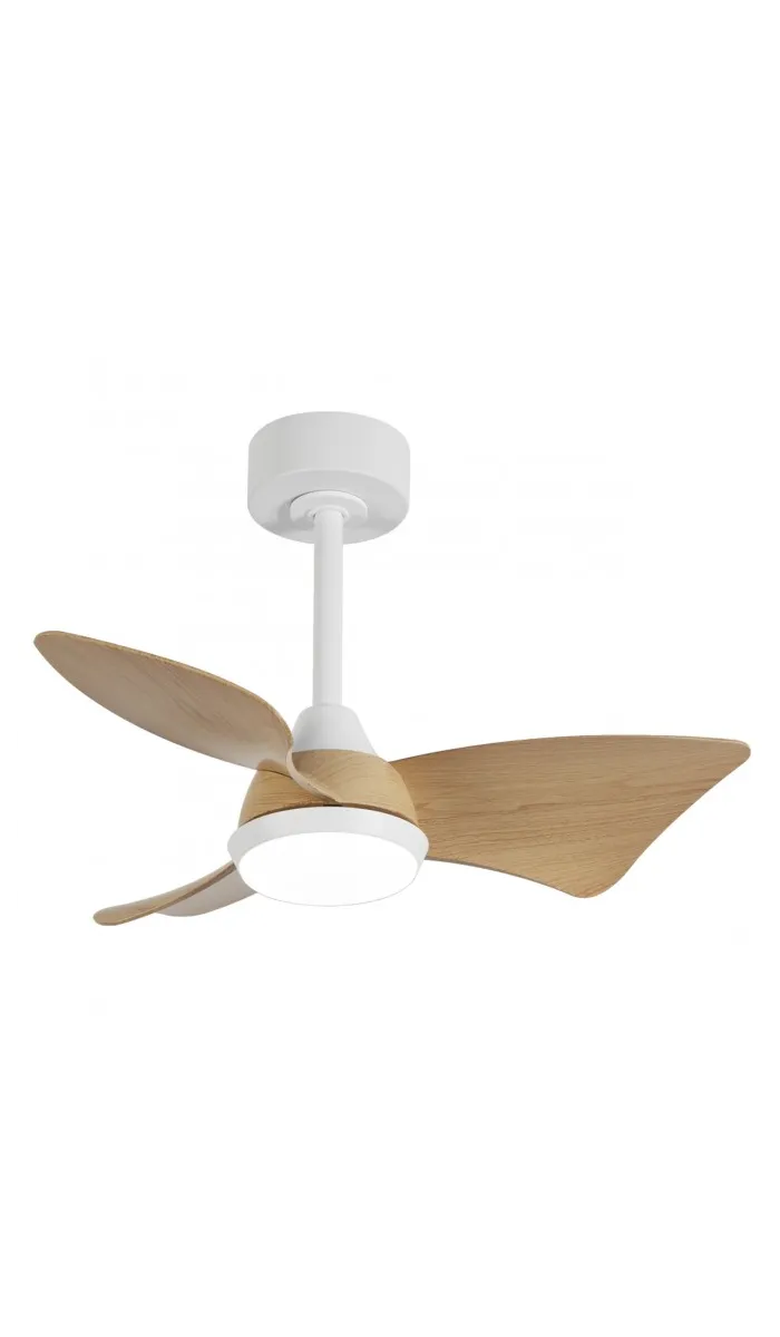 Ventilador de techo Tauro blanco/madera, 76cm