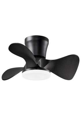 Ventilador de techo Siux, negro, 3 palas, 56cm