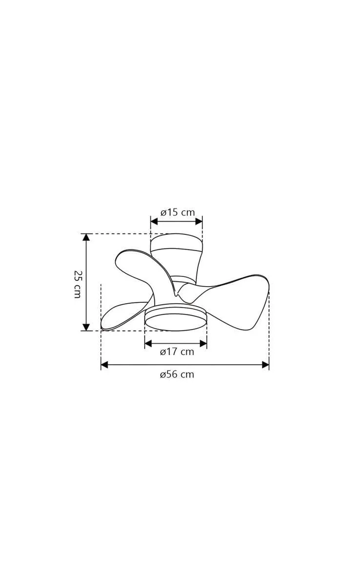 Ventilador de techo Siux negro/madera, 3 palas