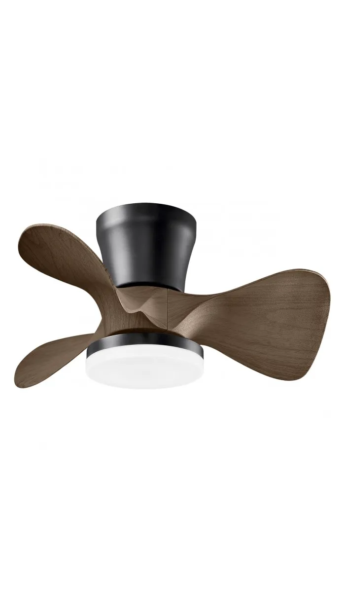 Ventilador de techo Siux negro/madera, 3 palas