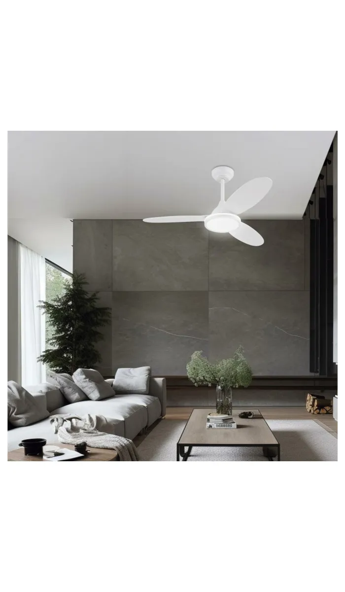 Ventilador de techo Mahon, 3 palas, blanco, 107cm