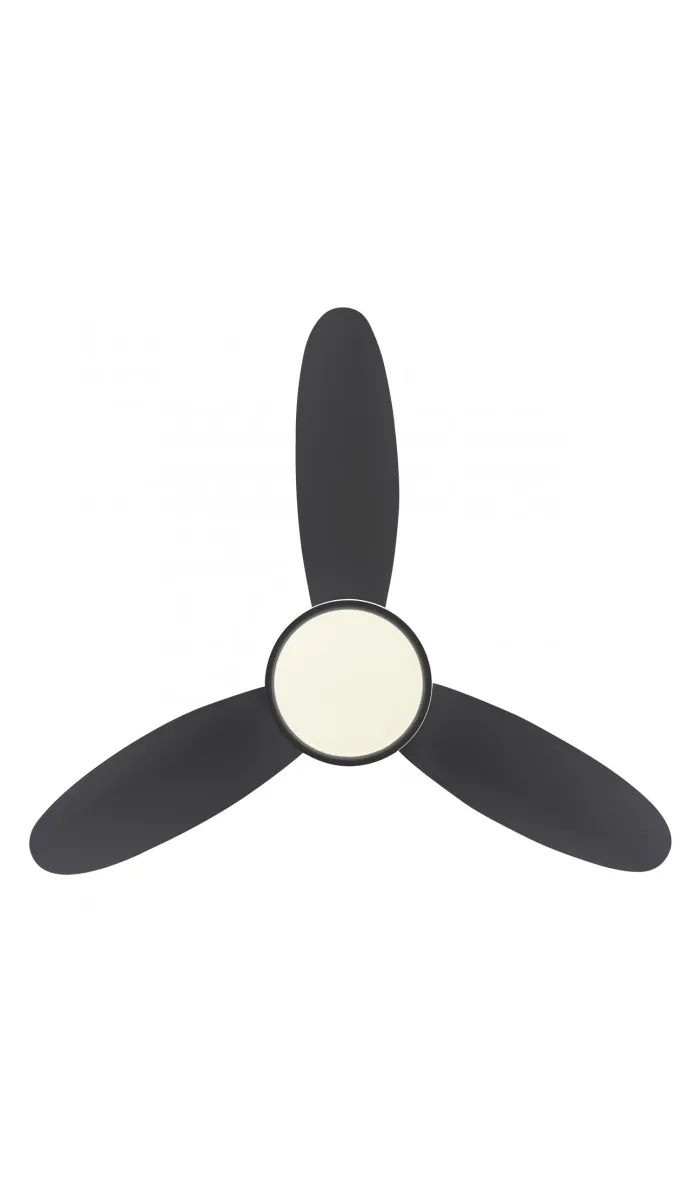 Ventilador de techo Mahon, 3 palas negras, 107 cm