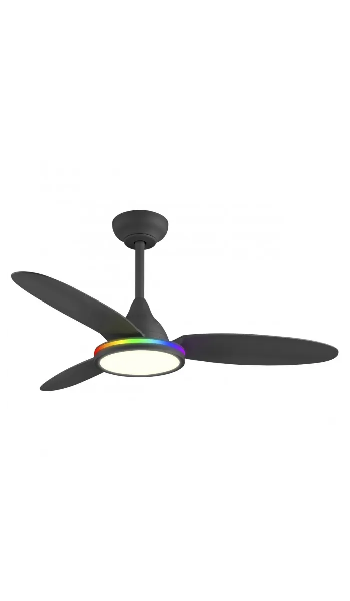 Ventilador de techo Mahon, 3 palas negras, 107 cm