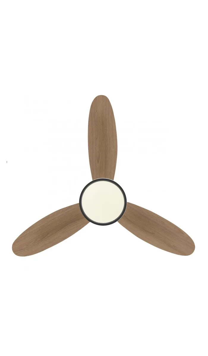 Ventilador Mahon negro/madera, diseño moderno y funcional