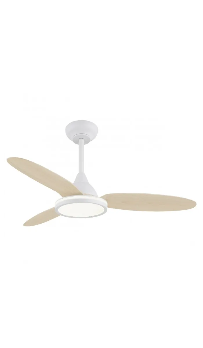 Ventilador Mahon 3 palas blanco/madera, 107 cm