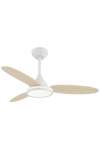 Ventilador a techo modelo Mahon, 3 palas acabado blanco/madera, 43cm(alto) 107cm(ancho) 107cm(fondo) .