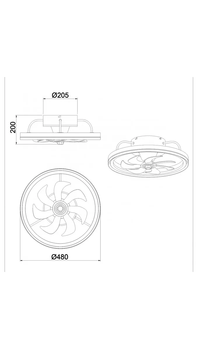 Ventilador de techo Tom, 7 palas, blanco, 35W