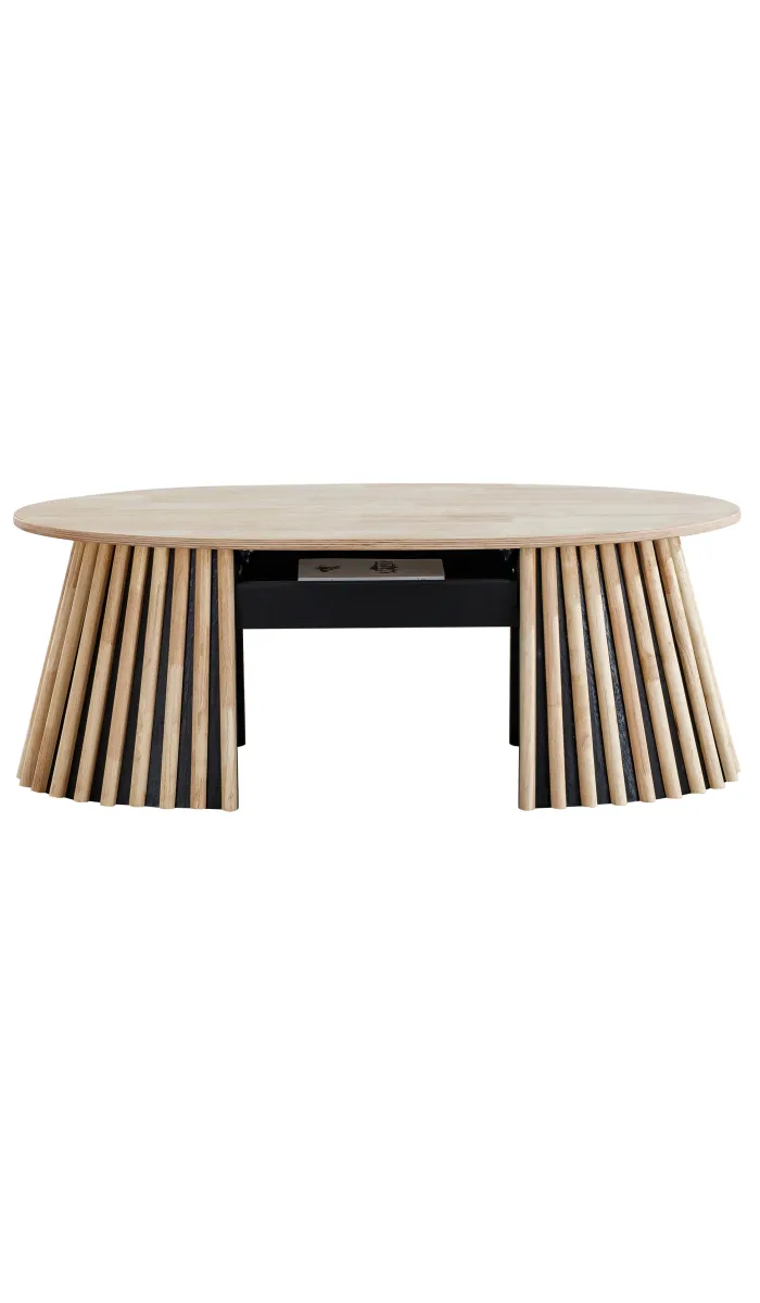Adec Mesa centro elevable Zoe tapa con forma