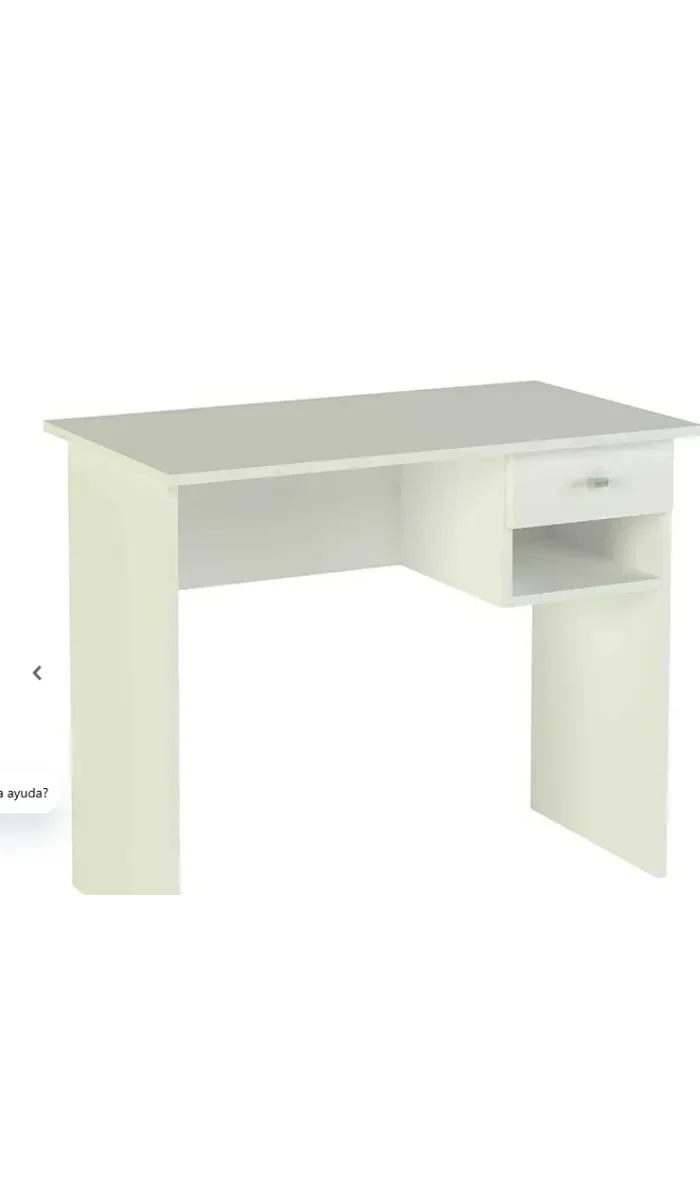 Escritorio Mate con cajón práctico y moderno en blanco