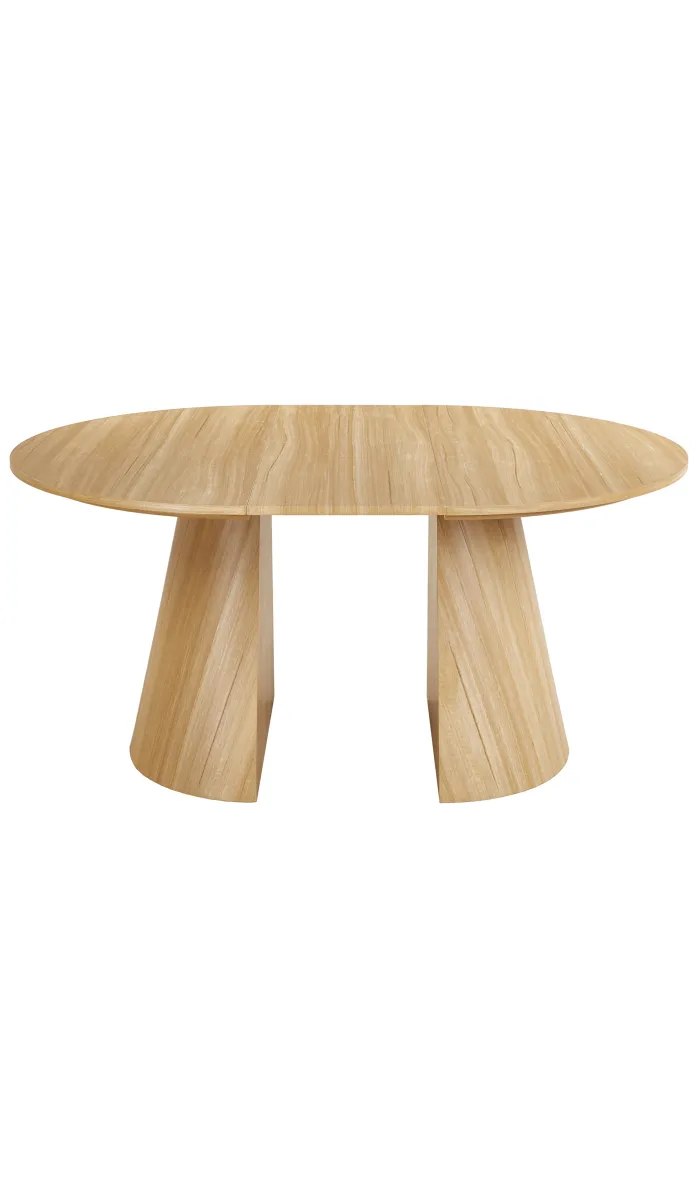 Mesa redonda extensible Damiano, acabado oak, 120-200 cm