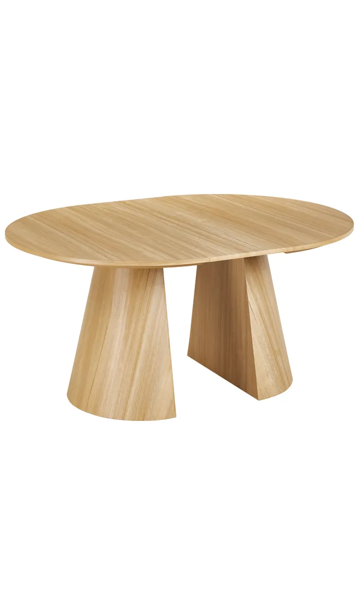 Mesa redonda extensible Damiano, acabado oak, 120-200 cm